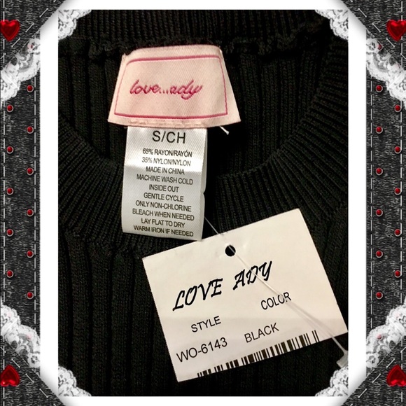 Love Ady Side Lace Up Knit Black Dress - Picture 5 of 5